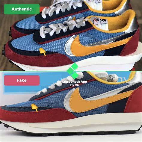 nike sacai waffle fake vs real|REAL VS FAKE! NIKE SACAI VAPORWAFFLE BLACK WHITE COMPARISON!.